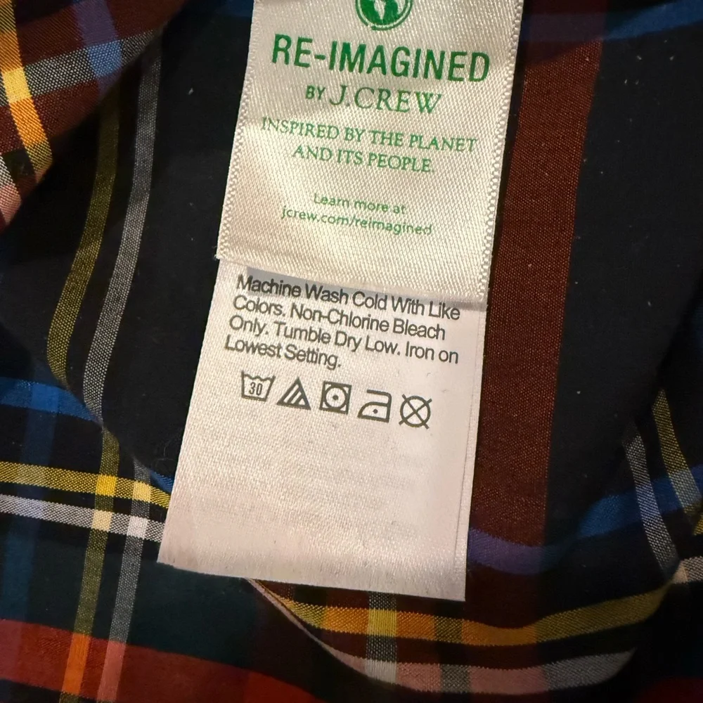 J.Crew Stewart Tartan Plaid Tie Neck Ruffle Blouse Top XS
